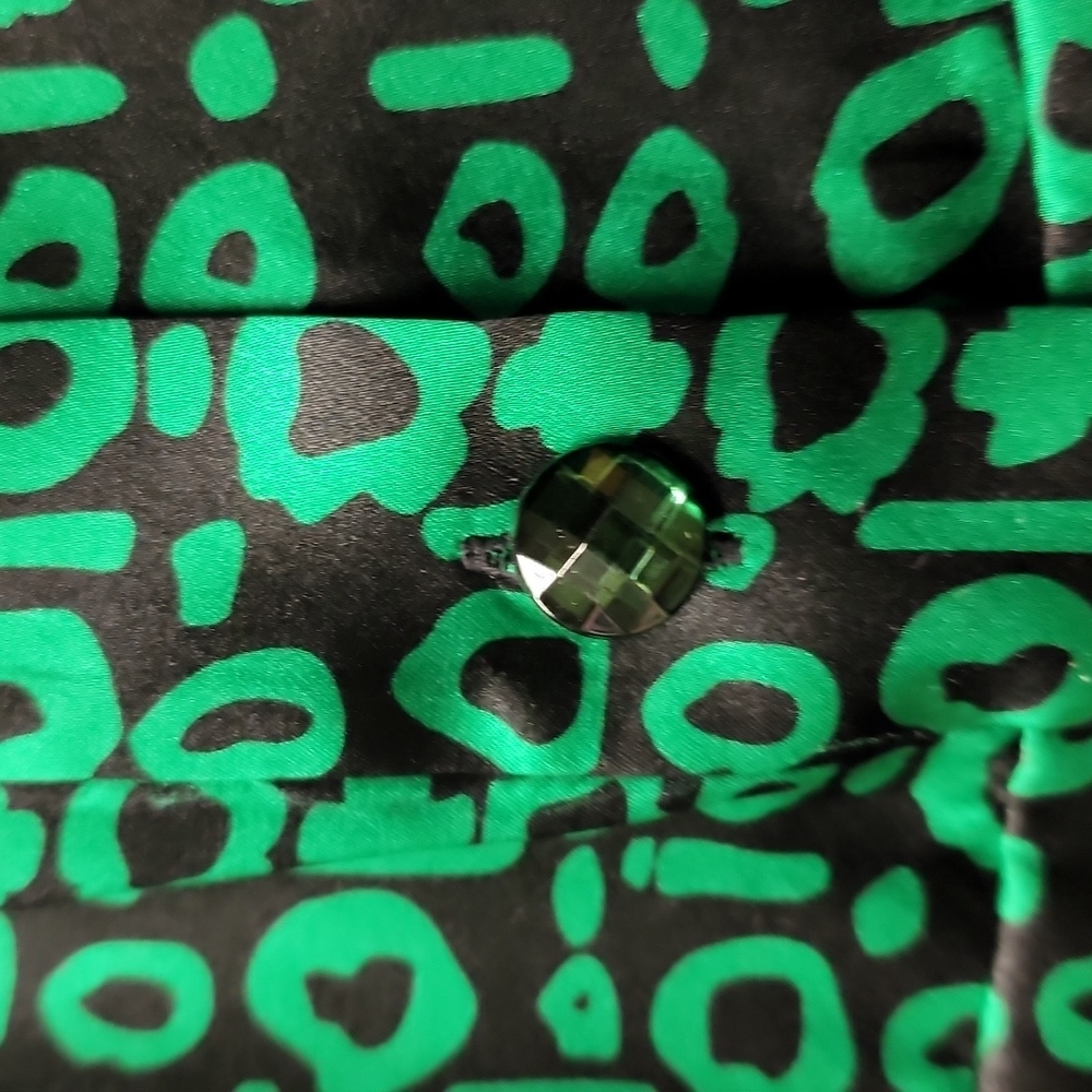 Victor Alfaro Emerald green 100% silk top size 10 wizard of oz - Picture 4 of 11